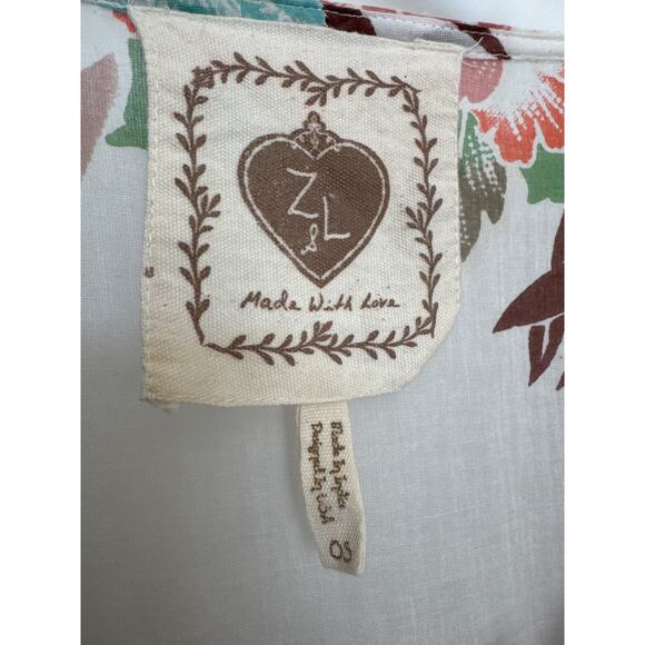 Z&L Europe Floral Print Airy  100% Cotton Pom-Pom Caftan Swim Cover Up OS - Picture 14 of 16